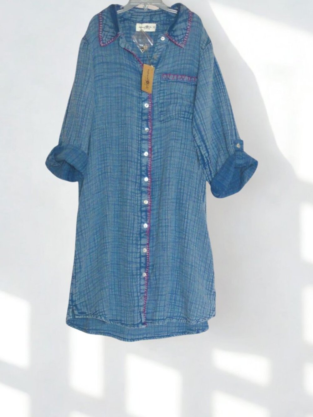 Natural Life XS Women's Blue 100% Cotton Dress - NWT